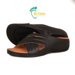 6048 دکترفام صندل طبی زنانه مشکی چرم میخک