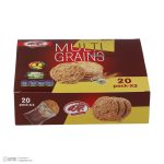 بیسکویت پذیرایی چند غله با شهد توت  700 گرمی بسته 20 عددی جمانه