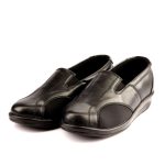 3830 پاتکان کد 338 کفش طبی زنانه مشکی چرم صنعتی طرح هالوکس