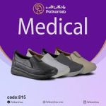 3149 پاتکان کد 815 کفش طبی زنانه مشکی چرم صنعتی