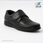 7293 دکترفام 606 کفش طبی کلارک مردانه مشکی چرم چسبی