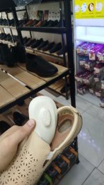 4002 پاتکان کفش تابستانه زنانه کشی رنگ کرم - Image 4